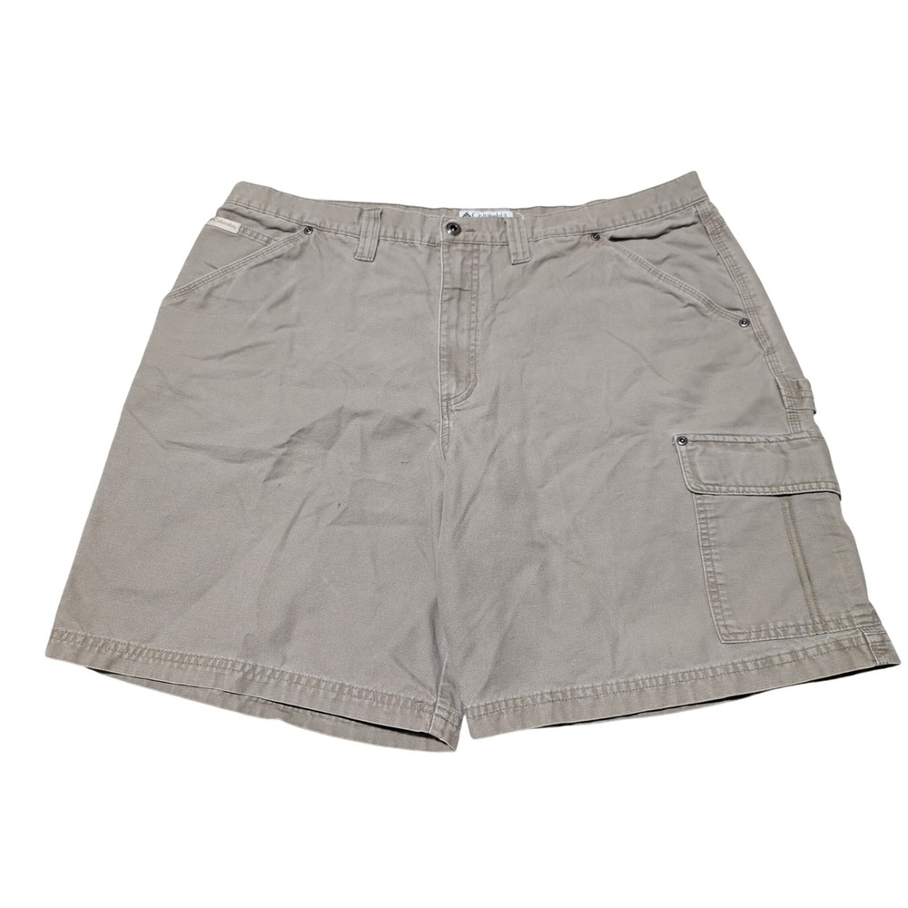 Columbia Utility Shorts Mens 42 Tan AM4423 Carpenter Canvas Hiking Gorpcore Work